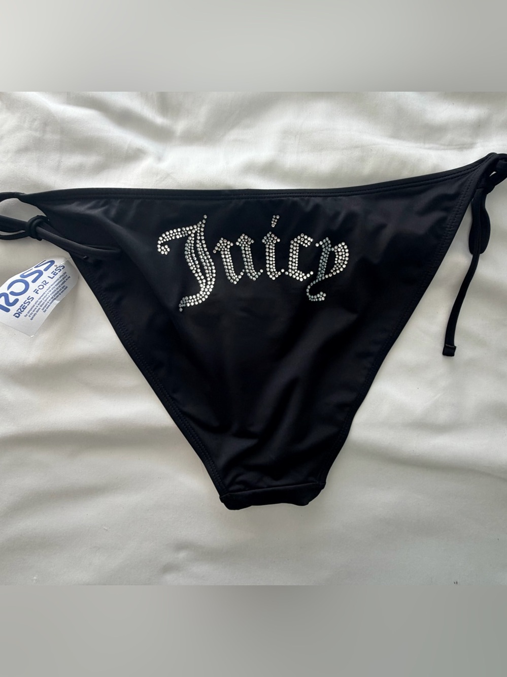Juicy Couture Black Bikini Bottom with Crystal 'Juicy' Logo XL NWT